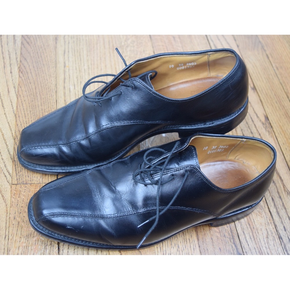 Allen Edmonds 2402 SAXON Bicycle‎ Toe Black Oxford Dress Shoes Men's Sz 10 USA